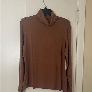 Magaschoni Taupe Ribbed Knit Top